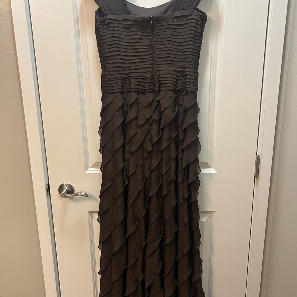Tadashi Shoji Brown Tiered Ruffle Maxi Dress - Picture 3 of 11